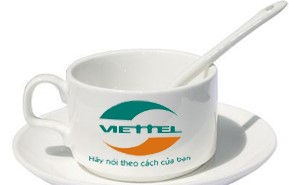 Tách Cafe In Logo Viettel